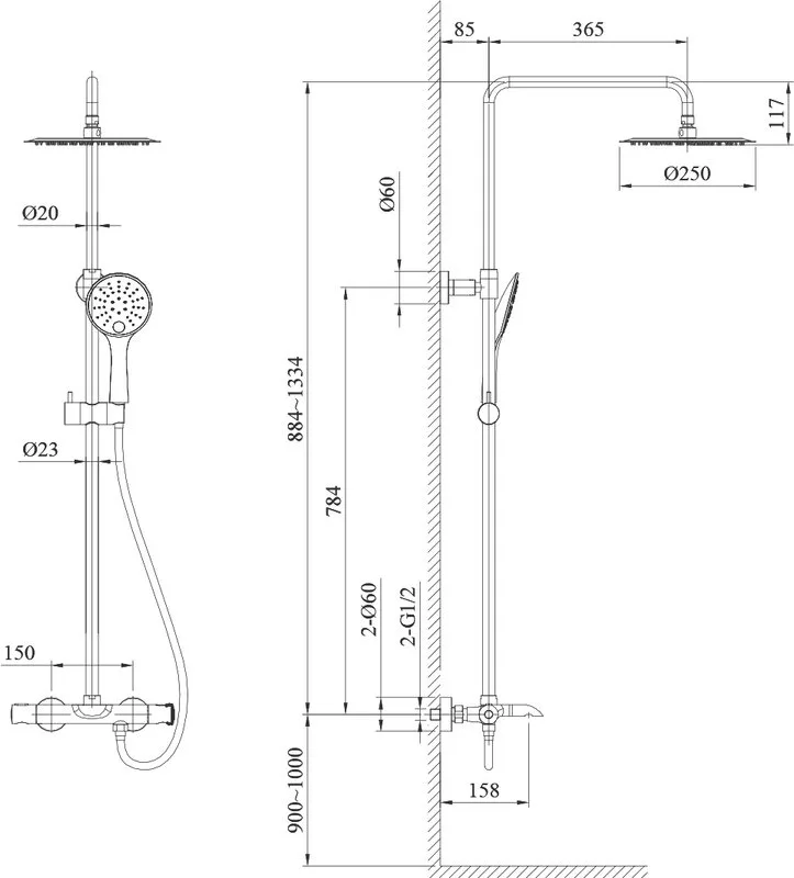 Душевая стойка AltroBagno Costanza 030419 Or, золото Sancos — официальный сайт
