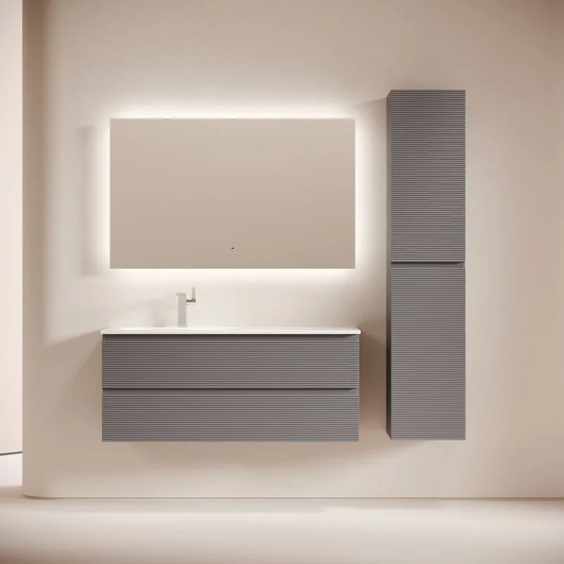 Тумба под раковину Sancos Folk 120 подвесная левая Grey soft (темно-серый), FL120LGS Sancos — официальный сайт