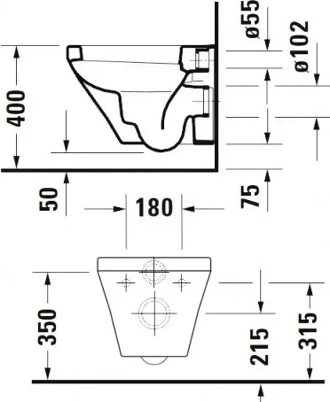Чаша для унитаза подвесного Duravit DuraStyle 2539090000 Sancos — Оригинал