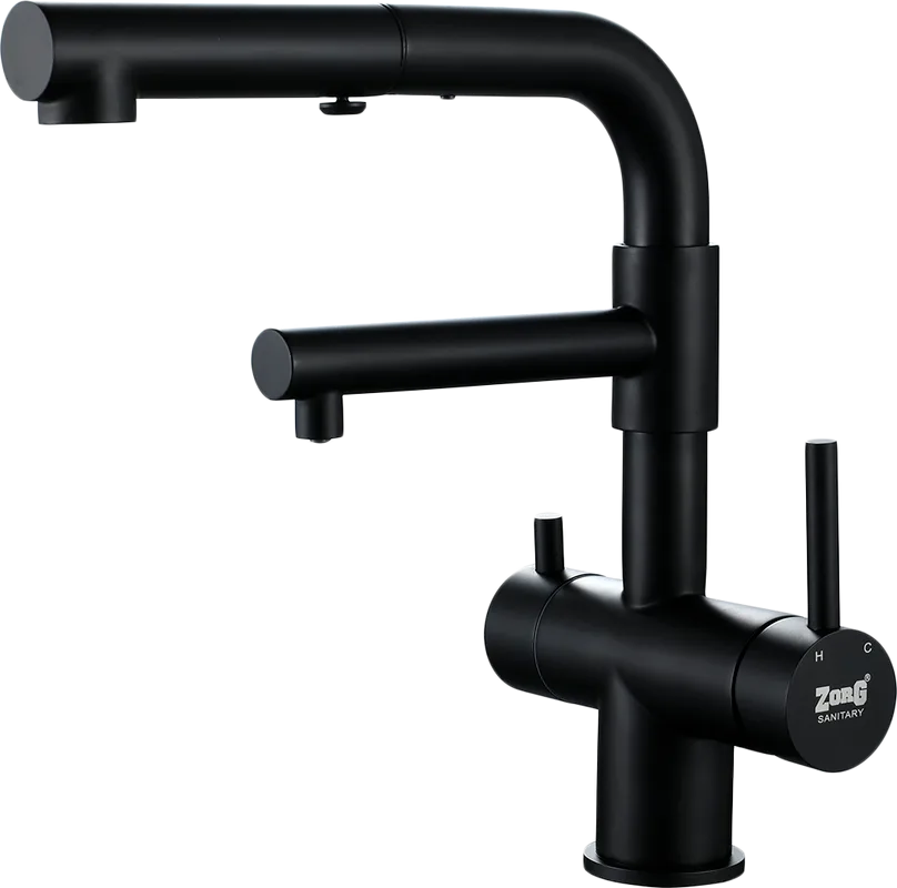 Смеситель для кухни Zorg Sanitary SZR-3216 Grafit графит Sancos — официальный сайт