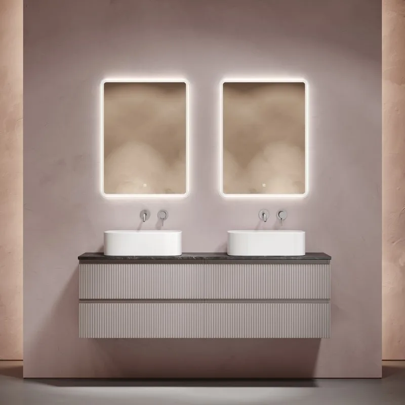 Тумба с раковиной Sancos Snob T 160 doha soft, столешница черный мрамор TT160A1, раковина CN6052 Sancos — официальный сайт