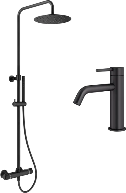 Комплект для ванной Plumberia Selection Ixo KITXO6302NO53 черный матовый Sancos — официальный сайт