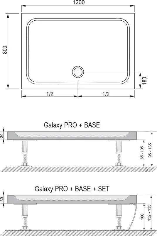 Поддон для душа Ravak Galaxy Pro Chrome Gigant Pro 120х80 Sancos — официальный сайт