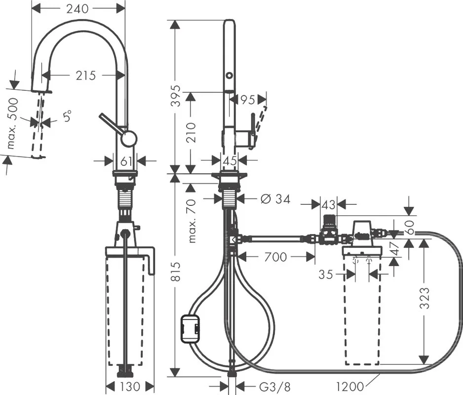 Смеситель для кухни Hansgrohe Aqittura M91 76803800 сталь Sancos — официальный сайт