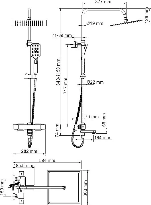 Душевая стойка Wasserkraft Exter A19901Thermo Sancos — официальный сайт