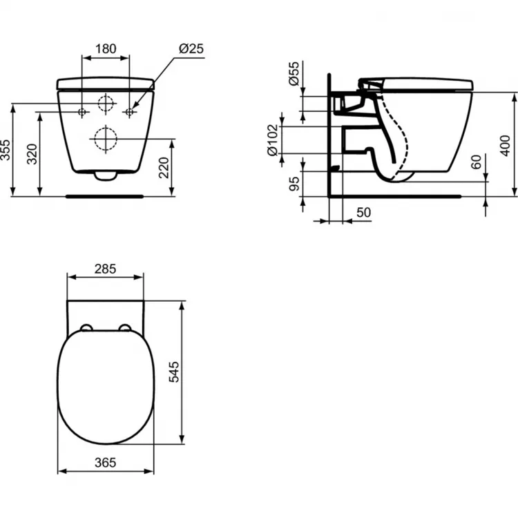 Чаша для унитаза подвесного Ideal Standard Connect AquaBlade E047901 Sancos — официальный сайт