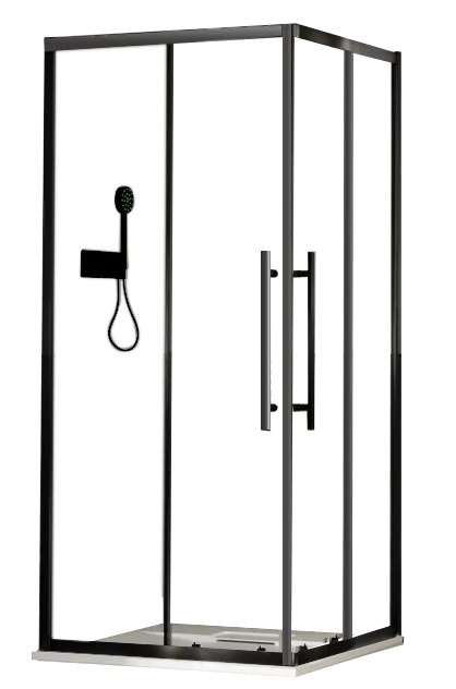 Душевой уголок Esbano Flex ESF-90D1+110D2-B 110х90 см, профиль черный, стекло прозрачное Sancos — официальный сайт