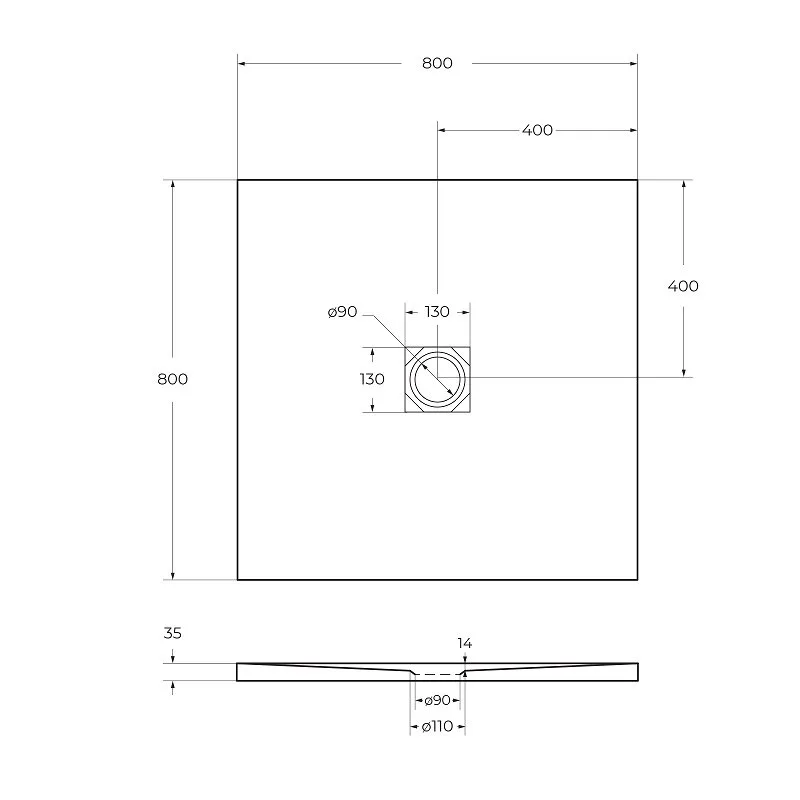 Поддон для душа BelBagno Uno TRAY-MR-UNO-A-80-35-W-NO 80х80, белый, с сифоном Sancos — официальный сайт