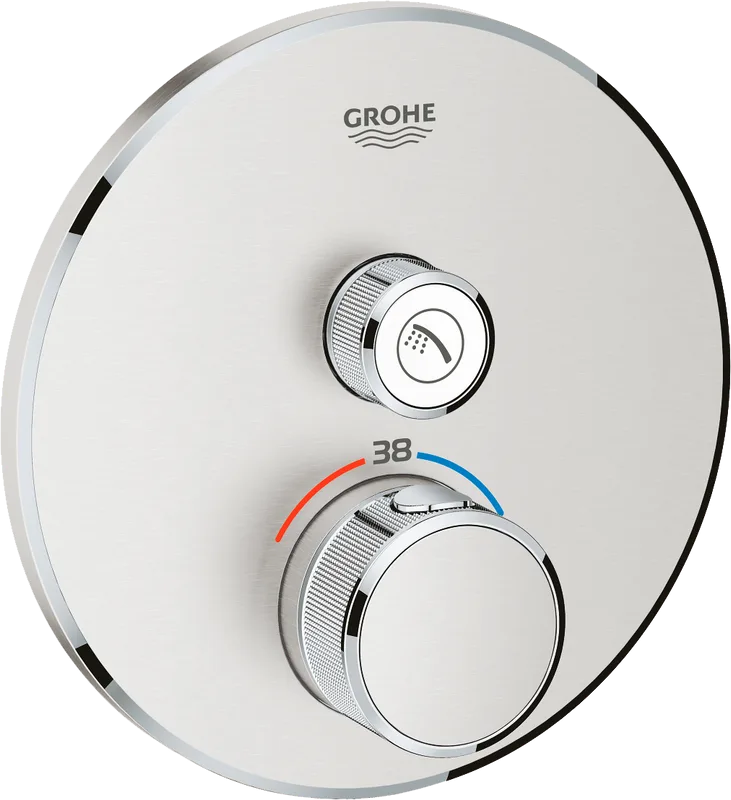 Термостатический смеситель встраиваемый Grohe Grohtherm SmartControl 29118DC0 для душа, суперсталь Sancos — официальный сайт
