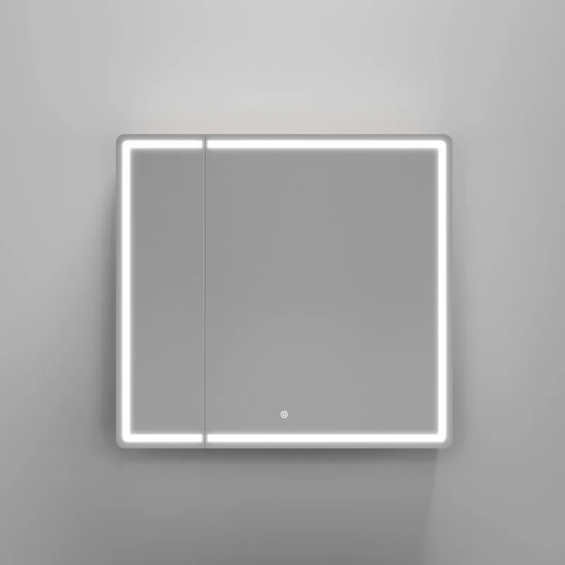 Зеркало-шкаф Sancos Mirror 80 с подсветкой, дуб галифакс натуральный Sancos — официальный сайт