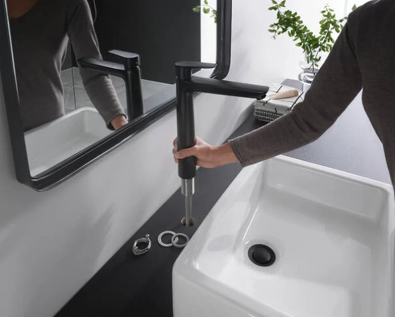 Смеситель для раковины Hansgrohe Talis E 240 71716670 с донным клапаном, матовый черный Sancos — официальный сайт