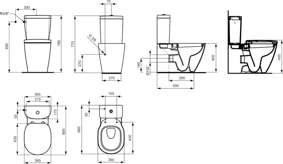 Унитаз-компакт напольный Ideal Standard Connect E716401 Sancos — официальный сайт