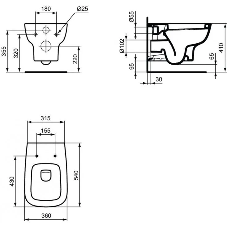 Чаша для унитаза подвесного Ideal Standard Esedra T281401 Sancos — официальный сайт