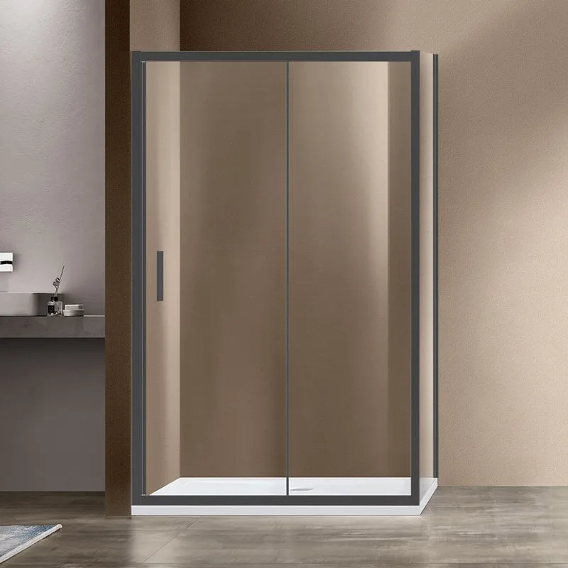 Душевой уголок Vincea Garda VSR-1G8015CLGM 150х80, профиль вороненая сталь, стекло прозрачное Sancos — официальный сайт