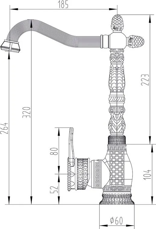 Смеситель для кухни Zorg Antic A 422 K-BR Sancos — официальный сайт