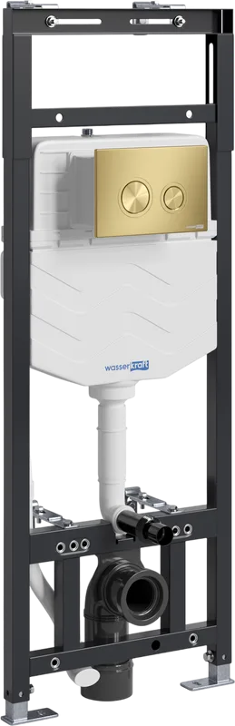 Система инсталляции для унитазов Wasserkraft Alme 15TLT.010.ME.MG01, с кнопкой смыва матовое золото Sancos — официальный сайт