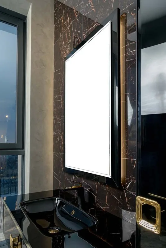 Зеркало Armadi Art Lucido 70x105 глянцевое черное, с подсветкой Sancos — официальный сайт