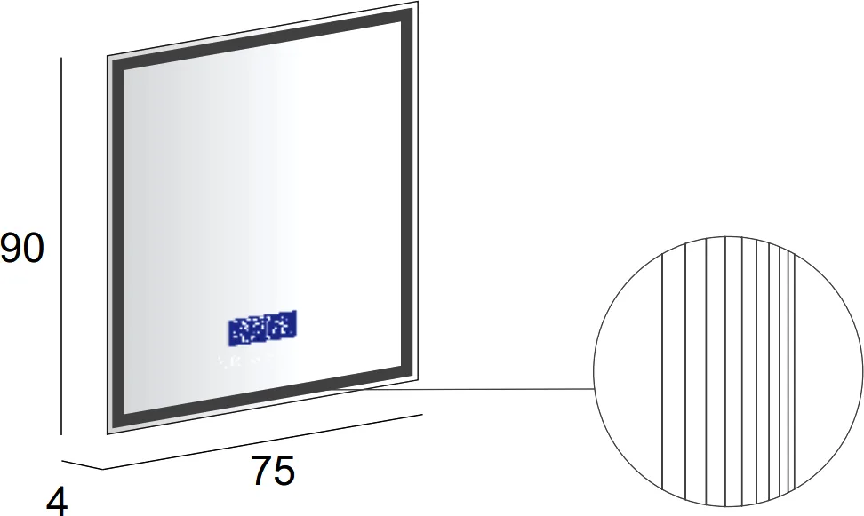 Зеркало Cezares 75х90 с LED-подсветкойс антизапотевателем Sancos — официальный сайт