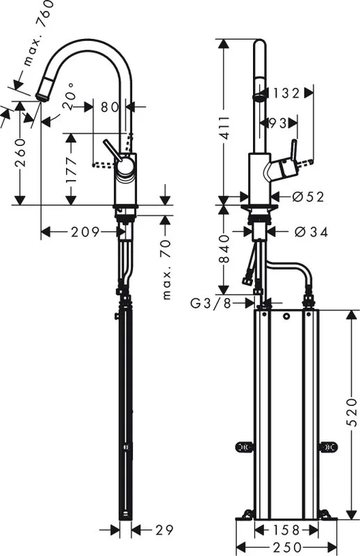 Смеситель для кухни Hansgrohe Talis M52 73864000 хром Sancos — официальный сайт