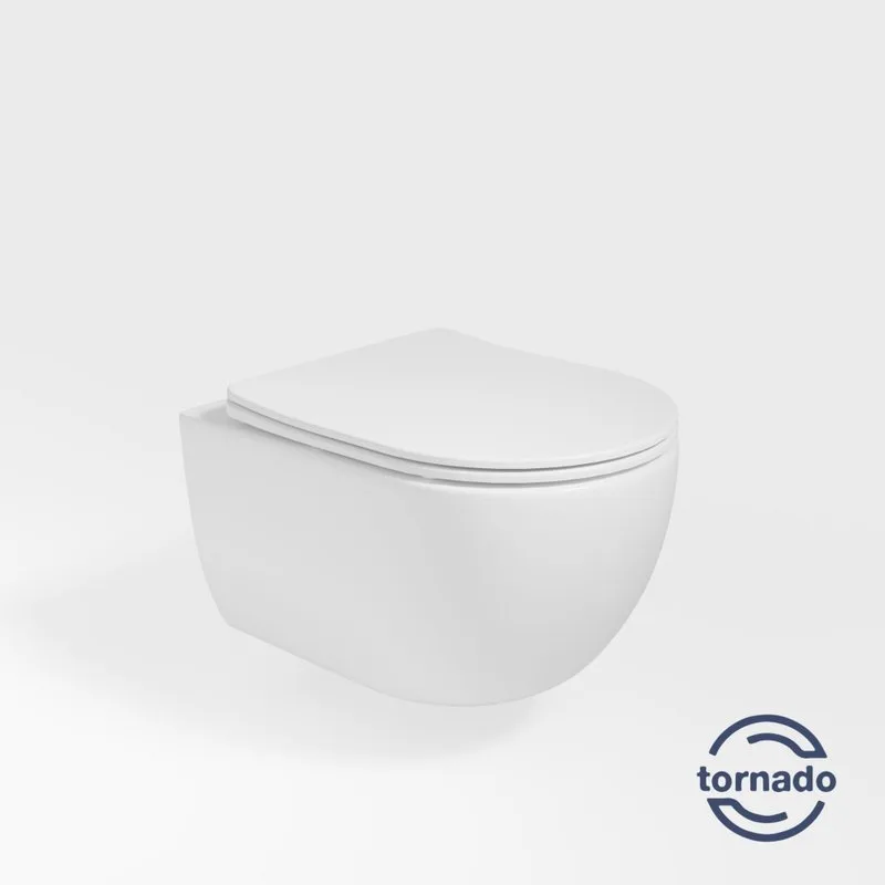 Унитаз подвесной Vincea Tornado Evo VT1-34ST, цвет белый, ультратонкое soft-close сиденье Sancos — официальный сайт