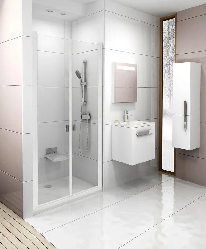 Душевая дверь в нишу Ravak Chrome CSDL2-90 Transparent, профиль белый Sancos — официальный сайт