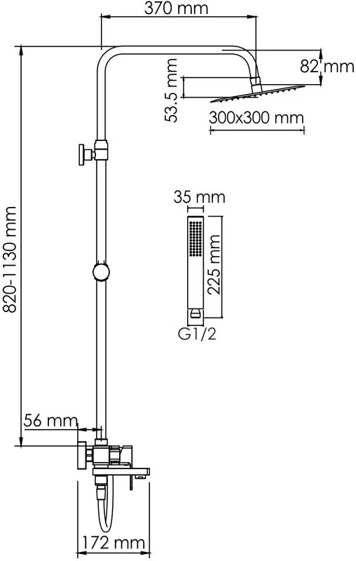 Душевая стойка Wasserkraft Lopau A177.118.103.087.CH, хром Sancos — официальный сайт