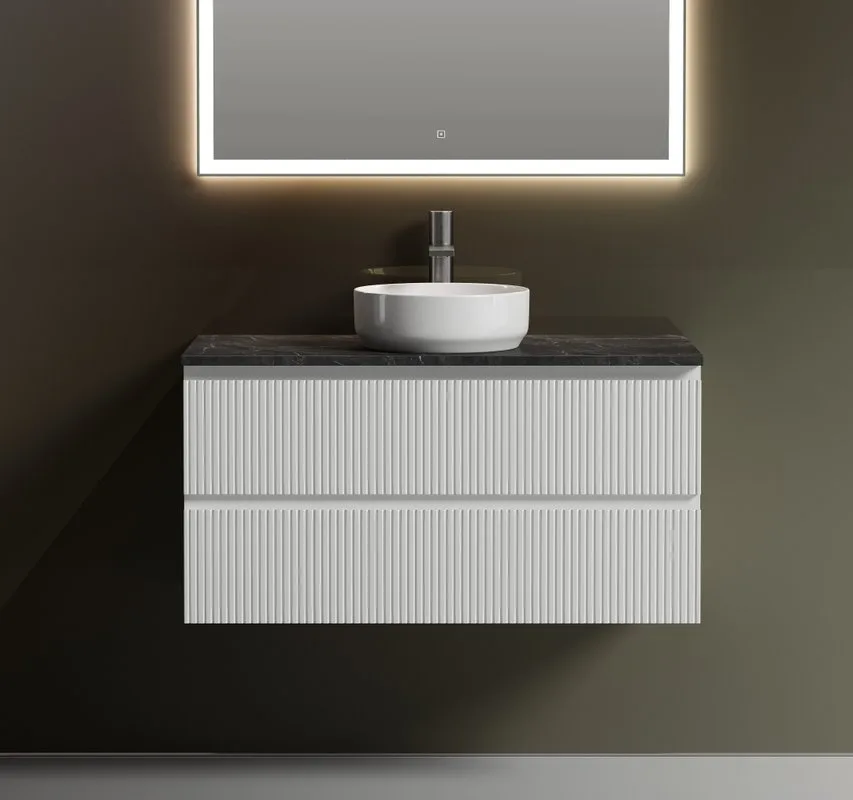 Тумба с раковиной Sancos Snob T 100 см, bianco, столешница черный мрамор, раковина CN6005 Sancos — официальный сайт