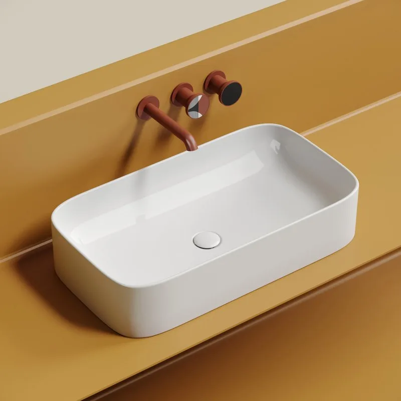 Накладная раковина Ceramicanova Element CN6054 белая глянцевая Sancos — официальный сайт
