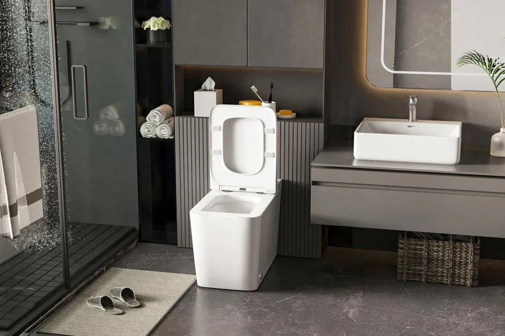 Умный унитаз напольный Abber Rechteck AC1212P Sancos — официальный сайт