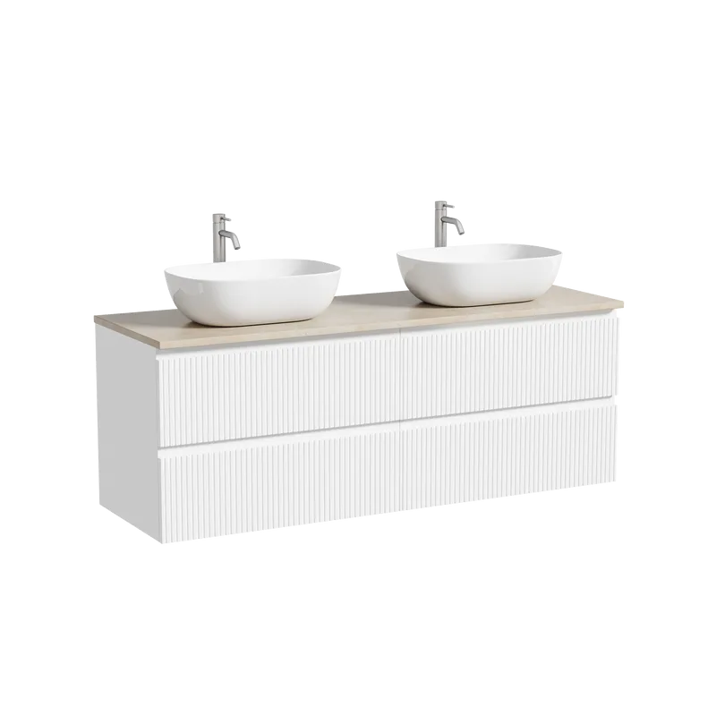 Тумба с раковиной Sancos Snob T 140 bianco, столешница бежевая TT140A2X, раковина CN6009 Sancos — официальный сайт