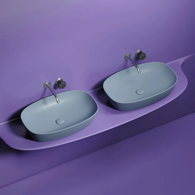 Накладная раковина Ceramicanova Element CN6049MHL серо-голубая матовая Sancos — официальный сайт