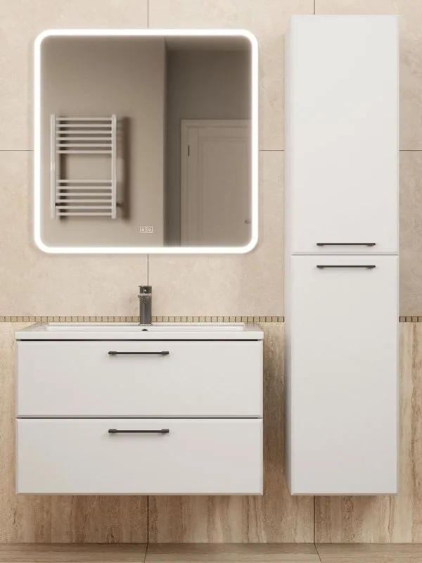 Шкаф-пенал для ванной Uperwood Foster New 40 подвесной, матовый белый Sancos — официальный сайт