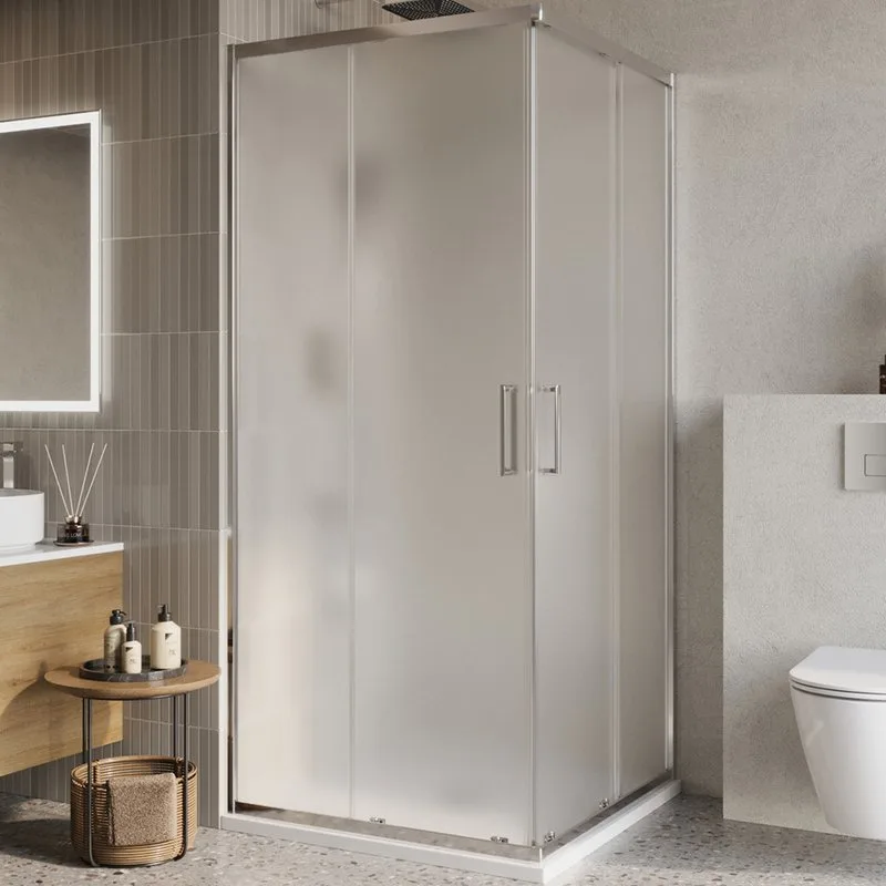 Душевой уголок BelBagno Luce A-2-90-P-Cr 90x90, профиль хром, стекло рифленое Sancos — официальный сайт