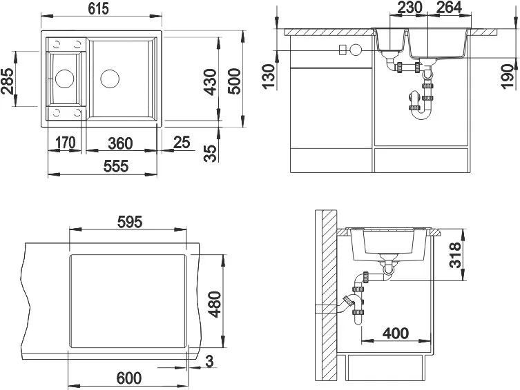 Мойка кухонная Blanco Metra 6 темная скала Sancos — официальный сайт