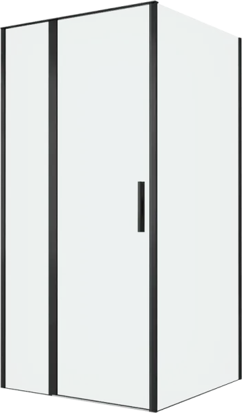 Душевой уголок Allen Brau Priority 100x100, профиль черный браш, стекло прозрачное