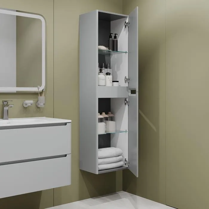 Шкаф-пенал для ванной IDDIS Edifice 40 светло-серый Sancos — официальный сайт