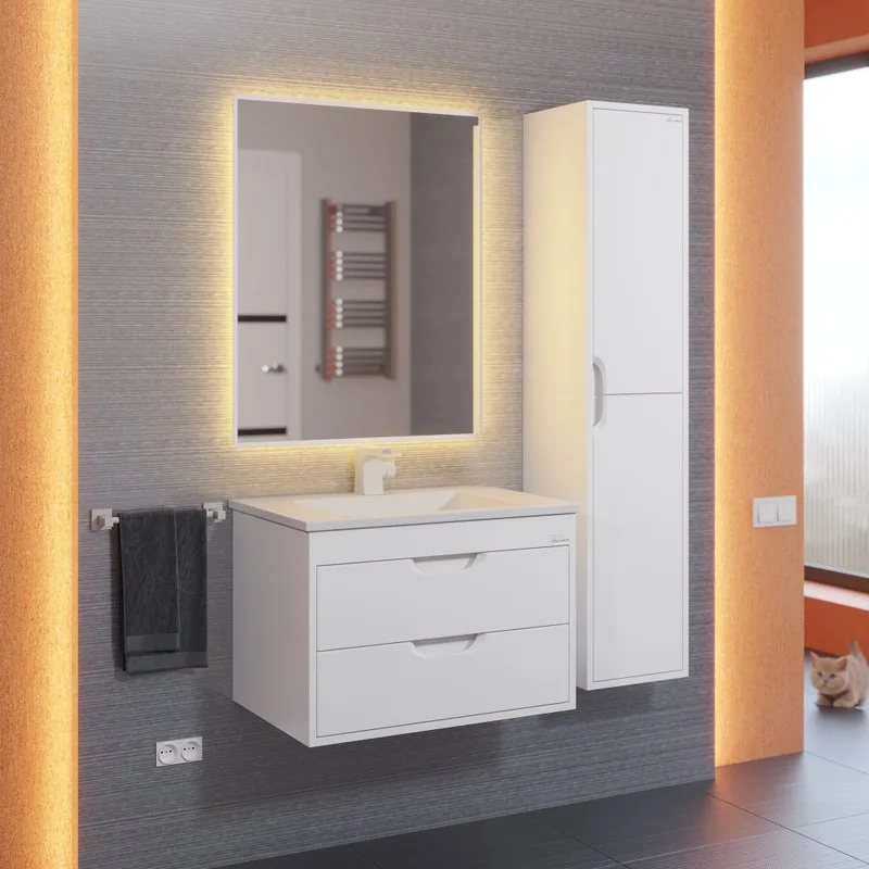 Шкаф-пенал для ванной Uperwood Modul 35 подвесной, матовый белый Sancos — официальный сайт