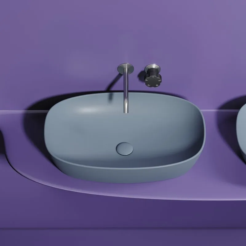 Накладная раковина Ceramicanova Element CN6049MHL серо-голубая матовая Sancos — официальный сайт