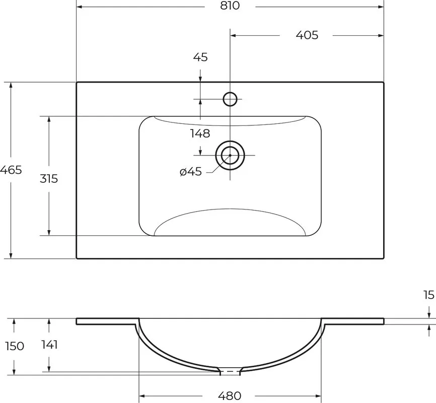 Мебельная раковина BelBagno BB810/465-LV-VTR-BO матовая белая Sancos — официальный сайт