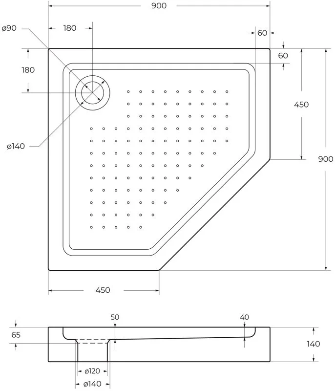 Поддон для душа BelBagno TRAY-BB-P-90-15-W Sancos — официальный сайт