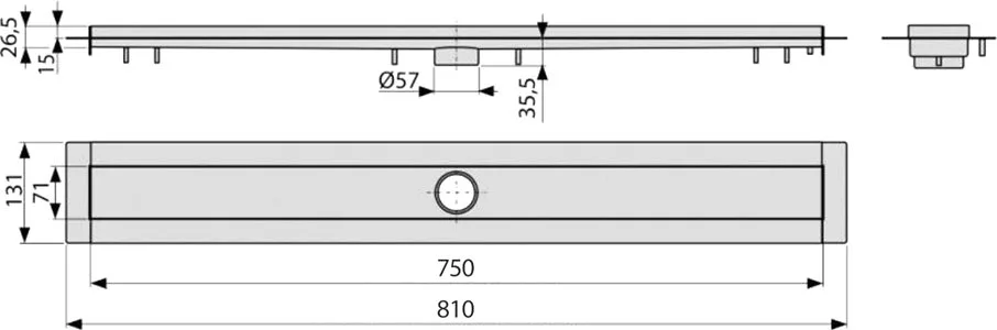 Душевой трап (лоток) AlcaPlast APZ13 -750 без решетки Sancos — официальный сайт