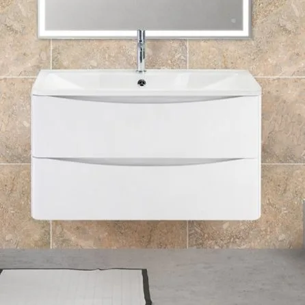 Тумба под раковину без столешницы BelBagno Acqua 90 подвесная, bianco lucido Sancos — официальный сайт
