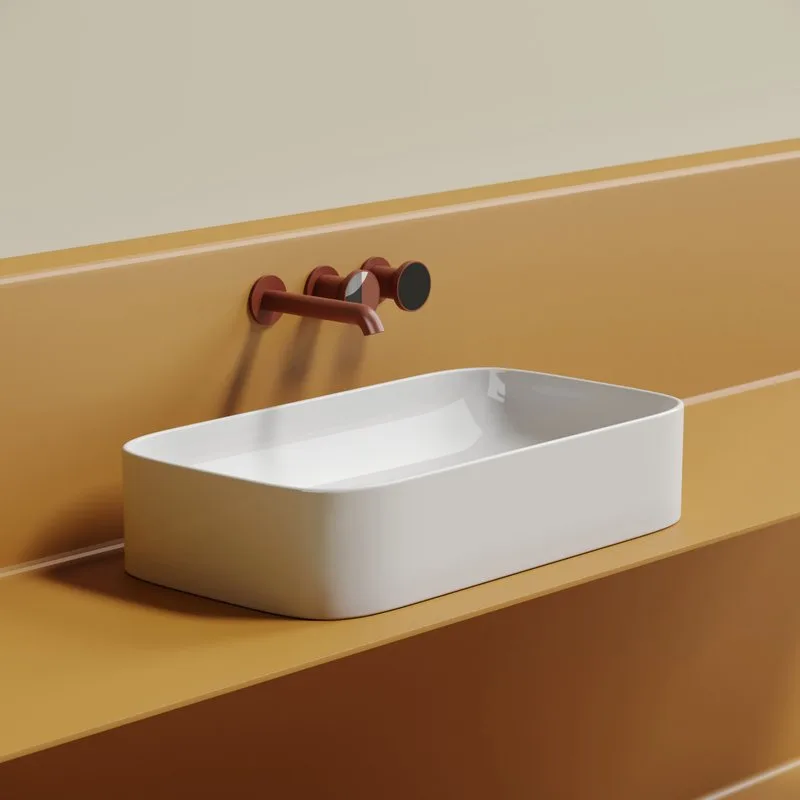 Накладная раковина Ceramicanova Element CN6054 белая глянцевая Sancos — официальный сайт