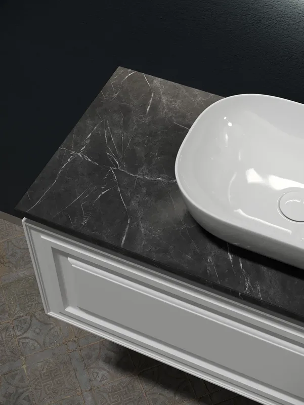 Тумба с раковиной Sancos Very 100 см, bianco, столешница черный мрамор, раковина CN6009 Sancos — официальный сайт