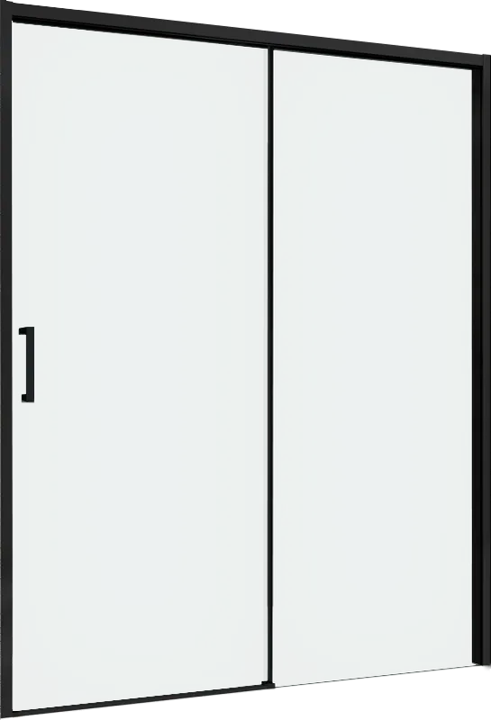 Душевая дверь в нишу Abber Komfort AG93160B 160 см, профиль черный, стекло прозрачное Sancos — официальный сайт