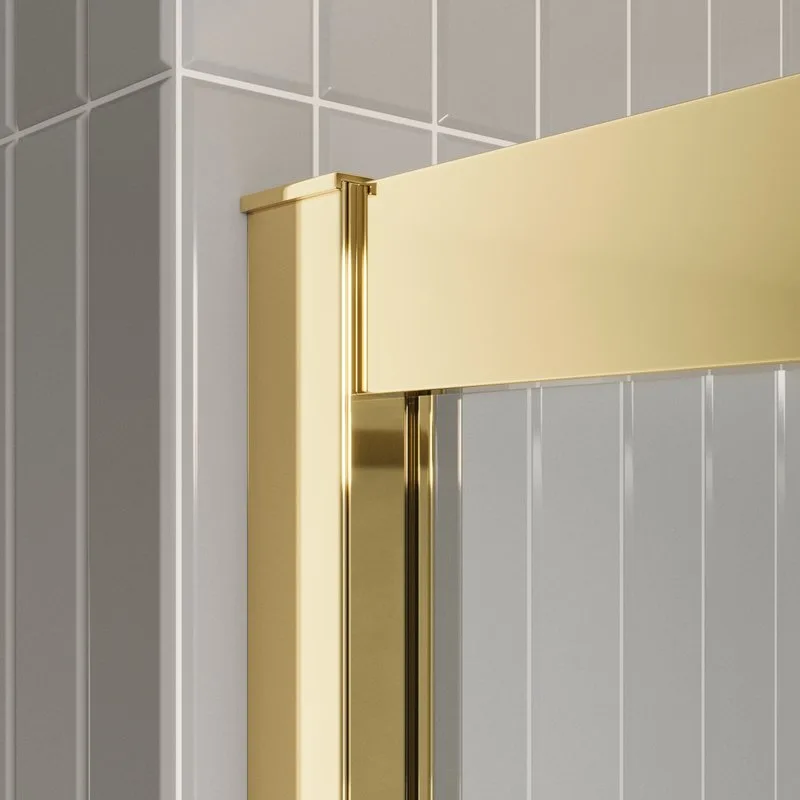 Душевая дверь в нишу BelBagno Luce BF-1-100-C-ORO профиль золото, стекло прозрачное Sancos — официальный сайт