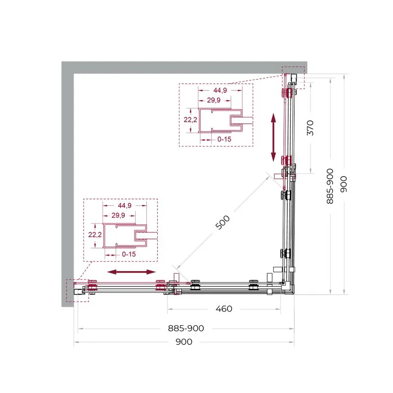 Душевой уголок BelBagno Marino 2 A-2-90-C-CR 90x90, профиль хром, стекло прозрачное Sancos — официальный сайт