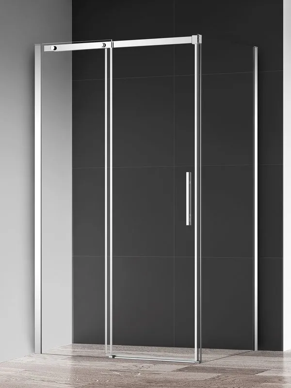Душевая дверь в нишу AQUAme AQM4803-12 120 см, профиль хром, стекло прозрачное Sancos — официальный сайт