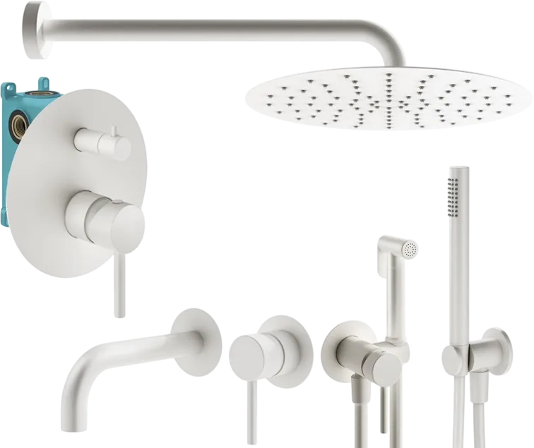 Комплект для ванной Plumberia Selection Ixo KITZXO18BO210 С ВНУТРЕННЕЙ ЧАСТЬЮ, белый матовый Sancos — официальный сайт
