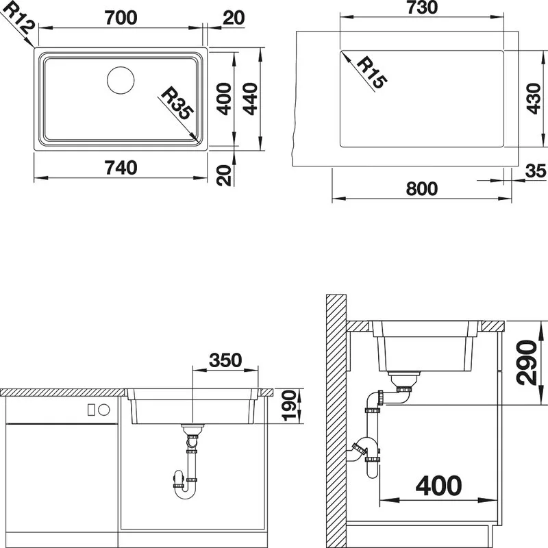 Мойка кухонная Blanco Etagon 700-IF Sancos — официальный сайт